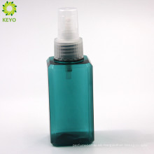 Botella plástica coloreada cosmética verde vacía de la bomba del champú cuadrado 100ml